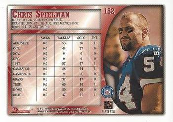 1998 Bowman #152 Chris Spielman Back