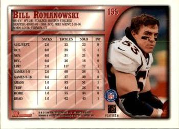 1998 Bowman #155 Bill Romanowski Back