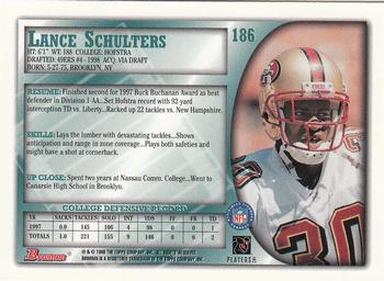 1998 Bowman #186 Lance Schulters Back