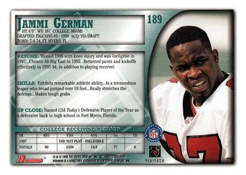 1998 Bowman #189 Jammi German Back
