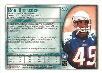 1998 Bowman #200 Rod Rutledge Back