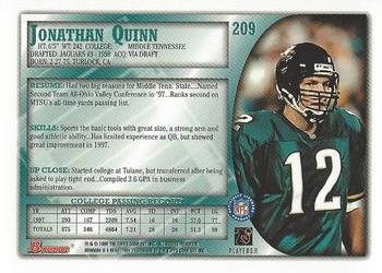 1998 Bowman #209 Jonathan Quinn Back