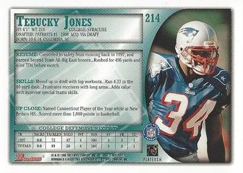 1998 Bowman #214 Tebucky Jones Back