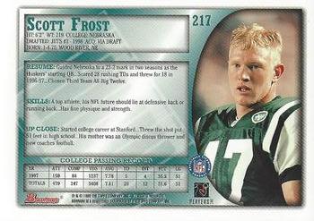 1998 Bowman #217 Scott Frost Back