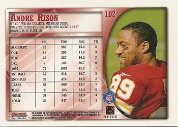 1998 Bowman Chrome #102 Andre Rison Back