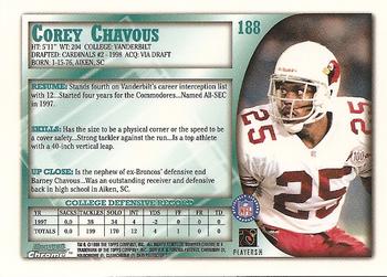 1998 Bowman Chrome #188 Corey Chavous Back
