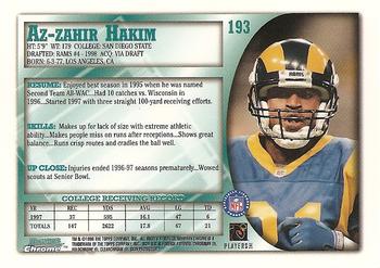 1998 Bowman Chrome #193 Az-Zahir Hakim Back