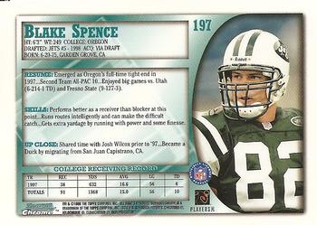 1998 Bowman Chrome #197 Blake Spence Back