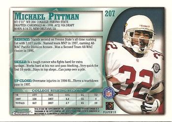 1998 Bowman Chrome #207 Michael Pittman Back