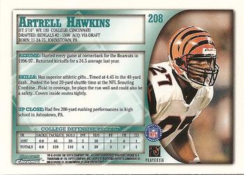 1998 Bowman Chrome #208 Artrell Hawkins Back