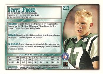 1998 Bowman Chrome #217 Scott Frost Back