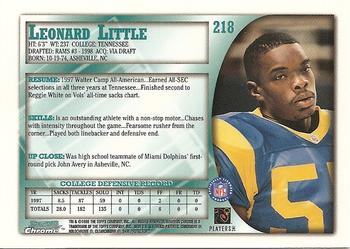 1998 Bowman Chrome Refractors St Louis Rams Football Card #218 Leonard Little 