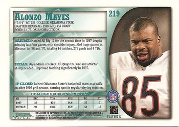 1998 Bowman Chrome #219 Alonzo Mayes Back