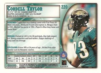 1998 Bowman Chrome #220 Cordell Taylor Back