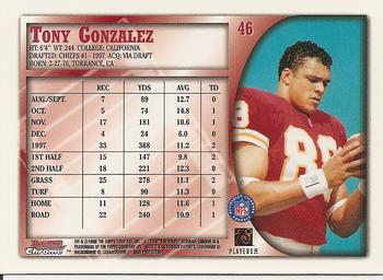 1998 Bowman Chrome #46 Tony Gonzalez Back