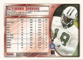 1998 Bowman Chrome #58 Keyshawn Johnson Back
