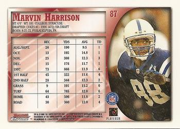 1998 Bowman Chrome #87 Marvin Harrison Back