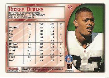 1998 Bowman Chrome #92 Rickey Dudley Back
