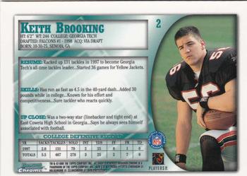 1998 Bowman Chrome #2 Keith Brooking Back