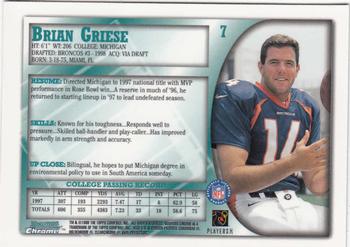 1998 Bowman Chrome #7 Brian Griese Back