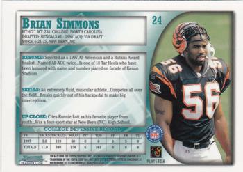 1998 Bowman Chrome #24 Brian Simmons Back