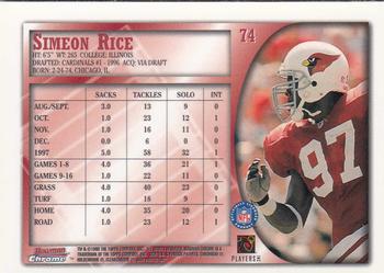 1998 Bowman Chrome #74 Simeon Rice Back