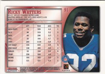 1998 Bowman Chrome #91 Ricky Watters Back
