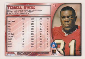 1998 Bowman Chrome #93 Terrell Owens Back