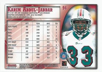1998 Bowman Chrome #94 Karim Abdul-Jabbar Back