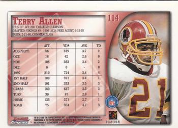1998 Bowman Chrome #114 Terry Allen Back