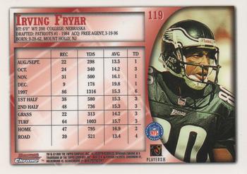 1998 Bowman Chrome #119 Irving Fryar Back