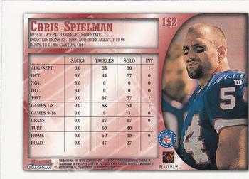 1998 Bowman Chrome #152 Chris Spielman Back