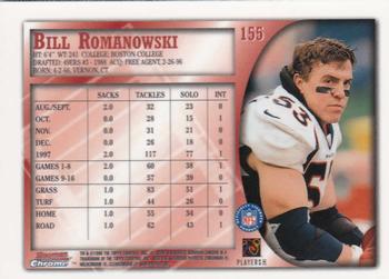 1998 Bowman Chrome #155 Bill Romanowski Back