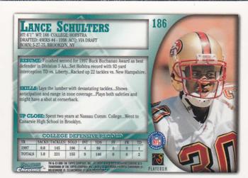 1998 Bowman Chrome #186 Lance Schulters Back