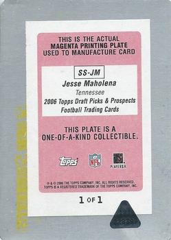 2006 Topps Draft Picks & Prospects - Senior Standout Jersey Printing Plates Front Magenta #SS-JM Jesse Mahelona Back