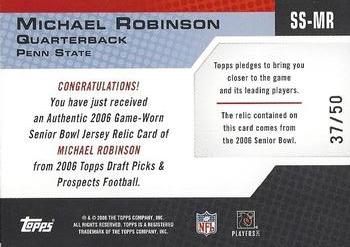 2006 Topps Draft Picks & Prospects - Senior Standout Jersey Silver #SS-MR Michael Robinson Back