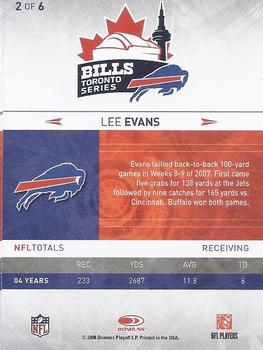 2008 Donruss Bills Toronto Series #2 Lee Evans Back