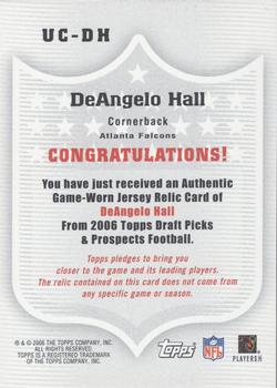 2006 Topps Draft Picks & Prospects - Upperclassmen Jersey #UC-DH DeAngelo Hall Back