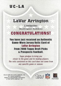 2006 Topps Draft Picks & Prospects - Upperclassmen Jersey #UC-LA LaVar Arrington Back