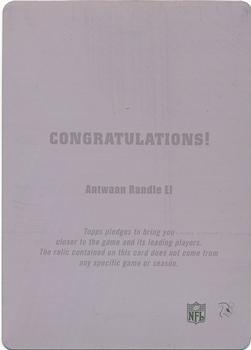 2006 Topps Draft Picks & Prospects - Upperclassmen Jersey Printing Plates Back Magenta #UC-ARE Antwaan Randle El Front