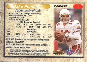 1998 Bowman's Best #3 Jake Plummer Back