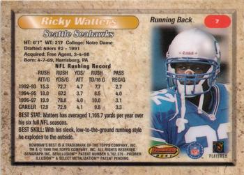 1998 Bowman's Best #7 Ricky Watters Back