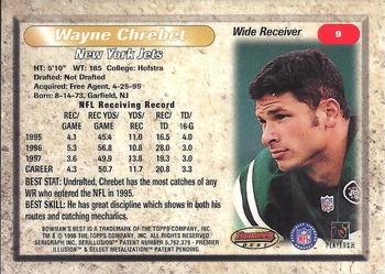 1998 Bowman's Best #9 Wayne Chrebet Back