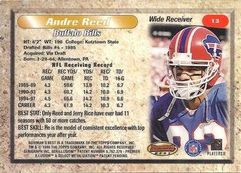 1998 Bowman's Best #13 Andre Reed Back