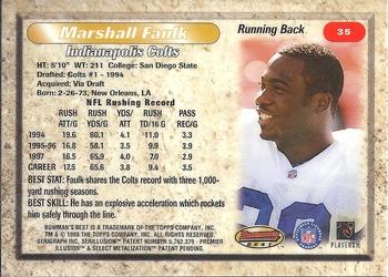 1998 Bowman's Best #35 Marshall Faulk Back