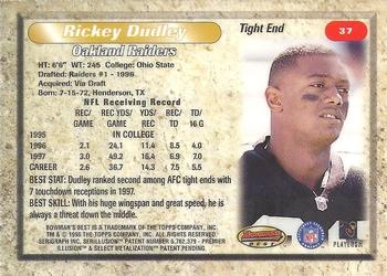 1998 Bowman's Best #37 Rickey Dudley Back
