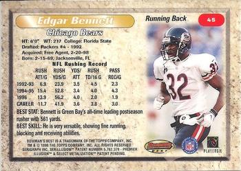 1998 Bowman's Best #45 Edgar Bennett Back