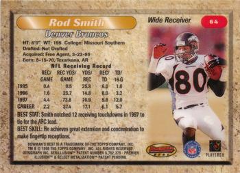 1998 Bowman's Best #64 Rod Smith Back