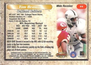 1998 Bowman's Best #86 Tim Brown Back