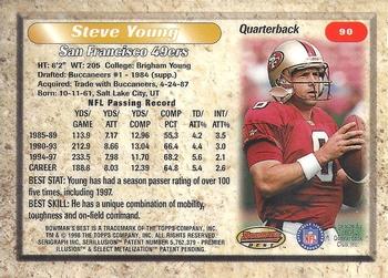 1998 Bowman's Best #90 Steve Young Back